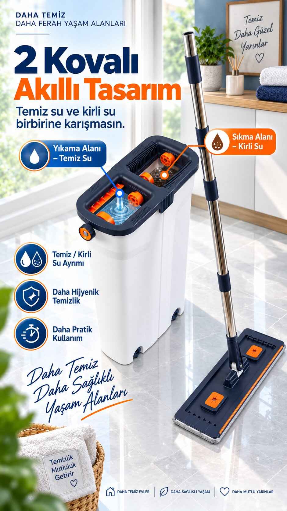 Önce ve sonra zemin temizliği